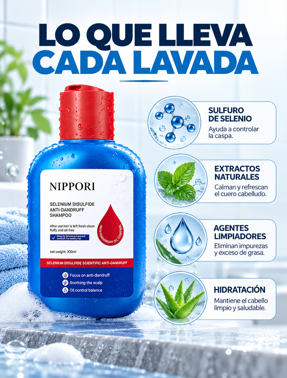 Shampoo Anticaspa y Anticebo - Nippori