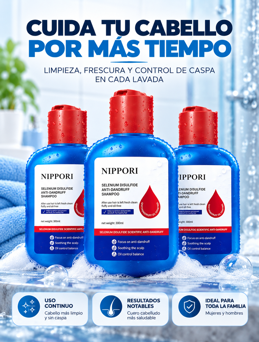 Shampoo Anticaspa y Anticebo - Nippori