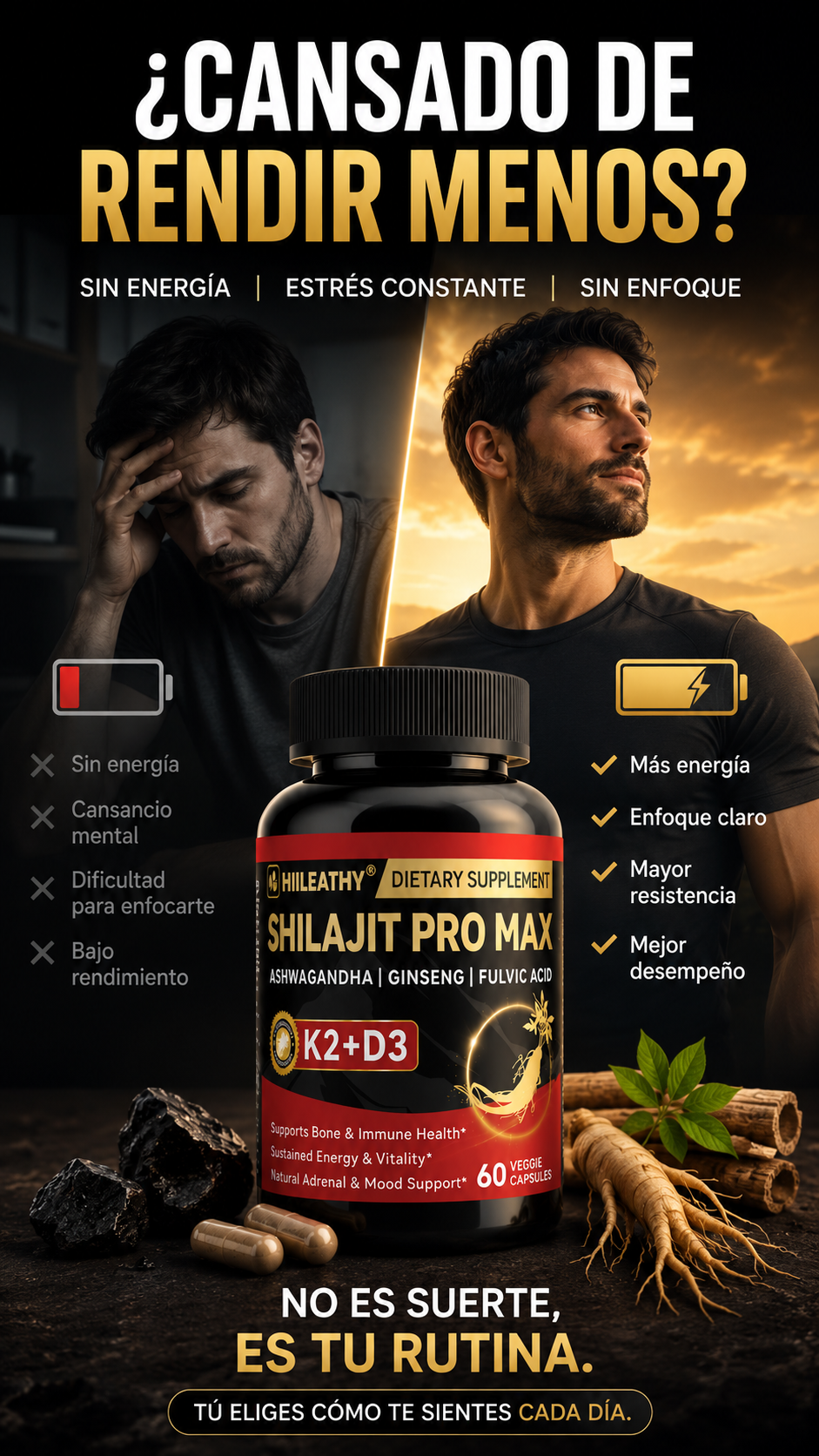 Shilajit Pro Max - Hiileathy | Fórmula Premium para Energía y Vitalidad