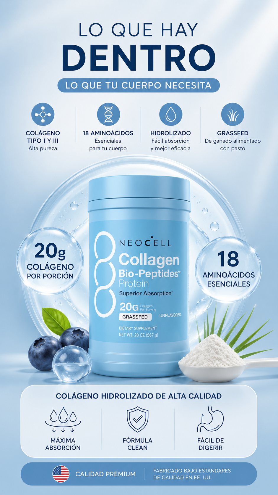 Collagen Bio-Peptides - NeoCell | Colágeno Premium para tu Belleza Diaria