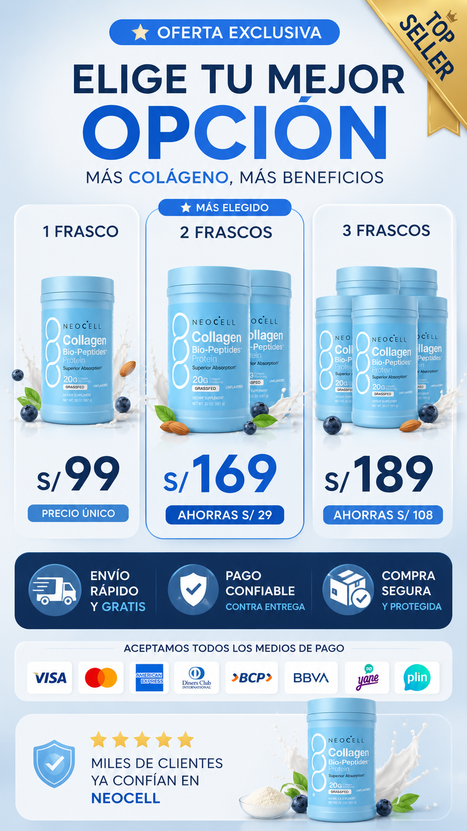 Collagen Bio-Peptides - NeoCell | Colágeno Premium para tu Belleza Diaria