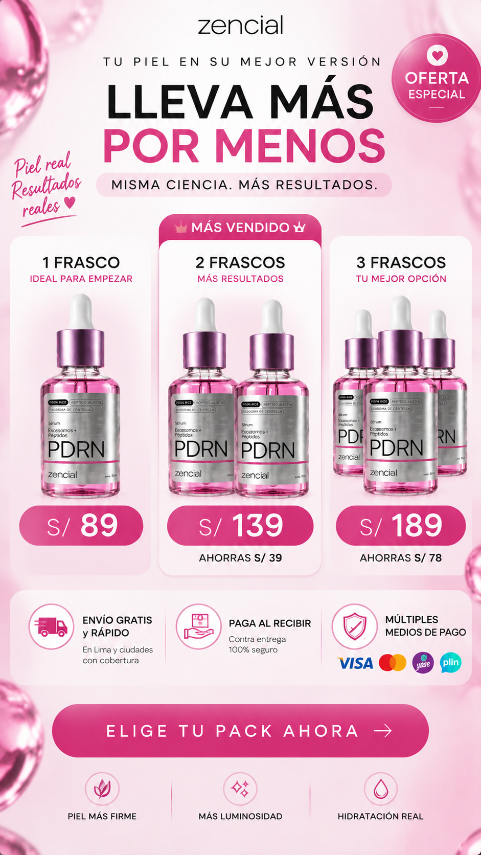 Sérum PDRN Zencial con Exosomas + Péptidos | Renueva la apariencia de tu piel y potencia su luminosidad