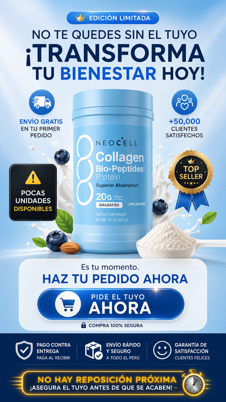 Collagen Bio-Peptides - NeoCell | Colágeno Premium para tu Belleza Diaria