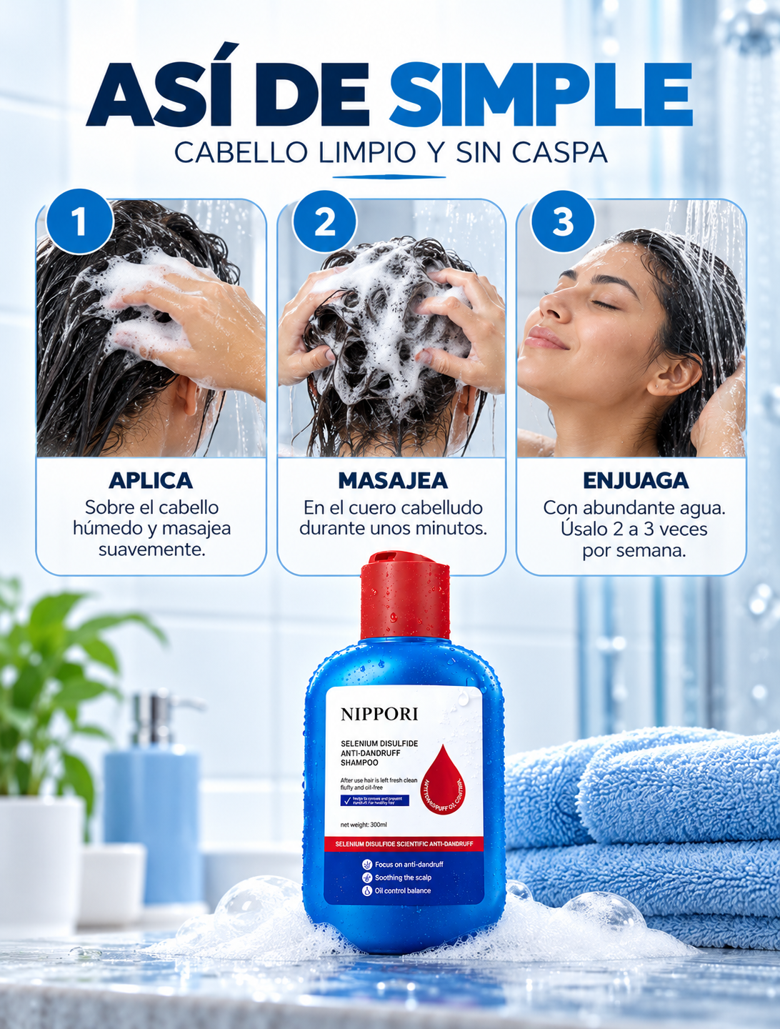 Shampoo Anticaspa y Anticebo - Nippori